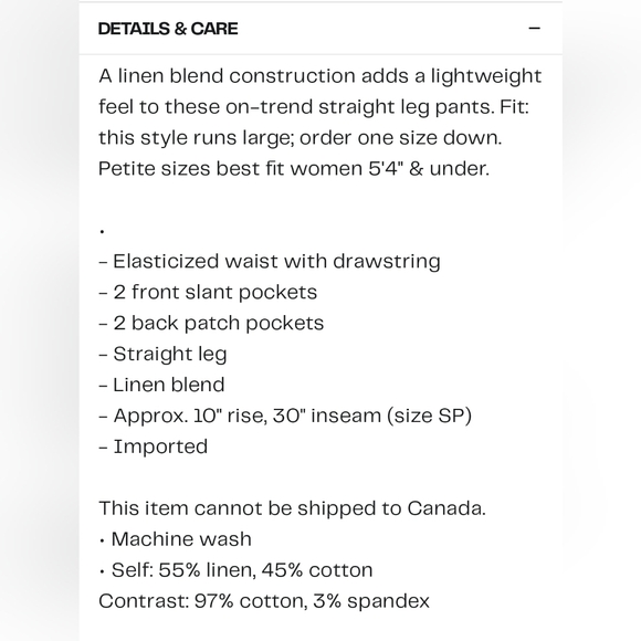 Caslon Linen Straight Leg Pants Black XS - Picture 4 of 5